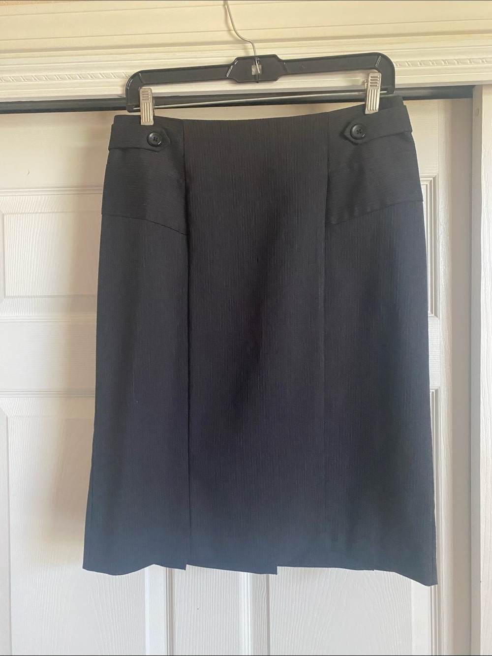 BCX Black Women's Pencil Skirt with Waist Button Detail